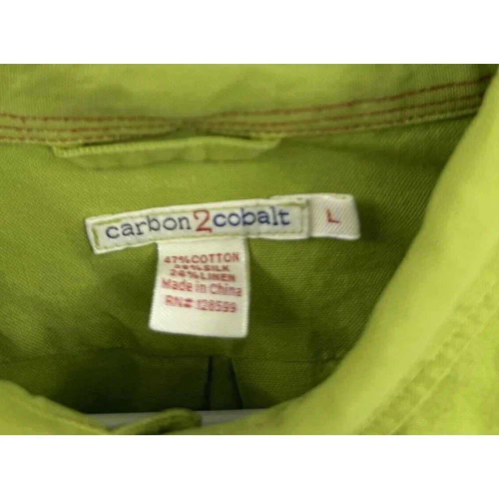 Carbon 2 Cobalt Mens Button Down‎ Cotton Green Sz L